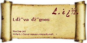 Léva Ágnes névjegykártya